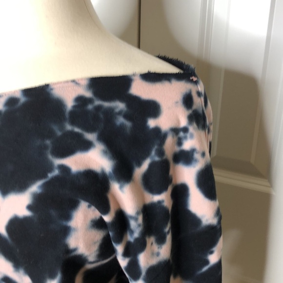 525 America Cropped Asymmetric Neck Tie Dye Sweatshirt M - Picture 3 of 6